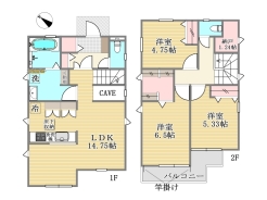 6号棟間取り■昭島市拝島町2　新築一戸建て■