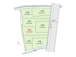 区画図■日野市新井1　建築条件なし売地■