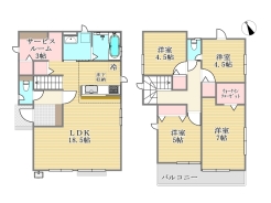 1号棟間取り■日野市新町4　新築一戸建て■