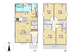 2号棟間取り図■立川市柏町4　新築一戸建て■