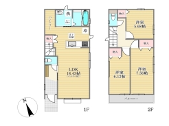 1号棟間取り図■八王子市大和田町7　新築一戸建て■